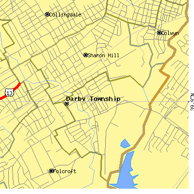 Zip code 19079 close-up map