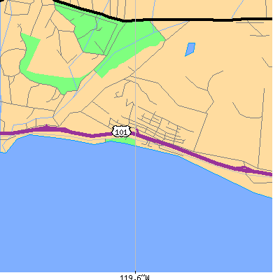 Zip code 93067 close-up map