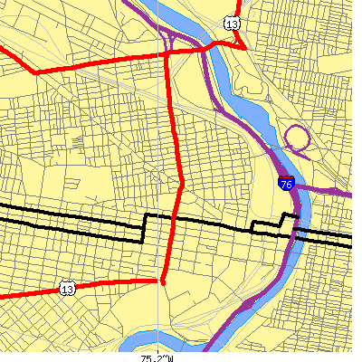 Zip code 19104 close-up map