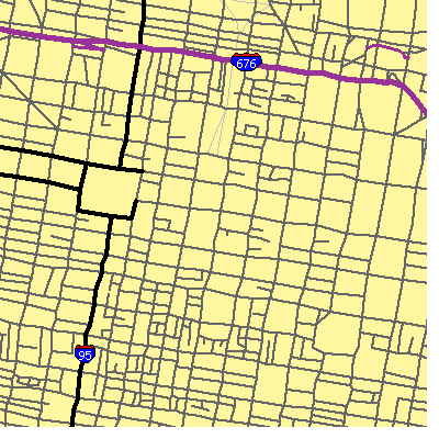 Zip code 19107 close-up map
