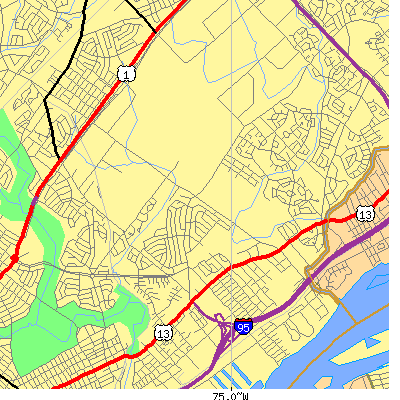 Zip code 19114 close-up map