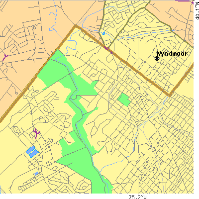 Zip code 19118 close-up map