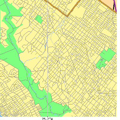 Zip code 19119 close-up map