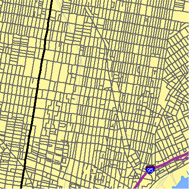 Zip code 19122 close-up map
