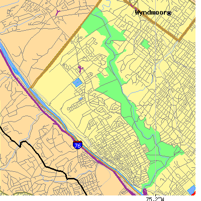 Zip code 19128 close-up map