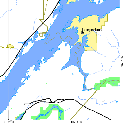 Zip code 35755 close-up map