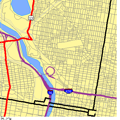 Zip code 19130 close-up map