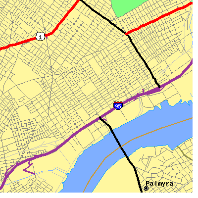 Zip code 19135 close-up map
