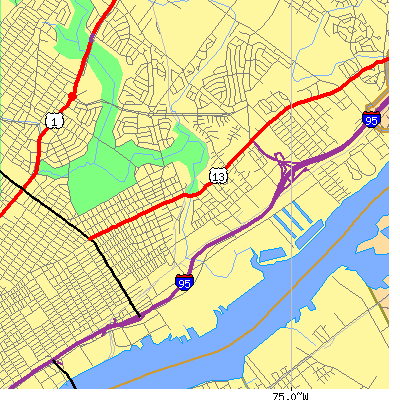 Zip code 19136 close-up map