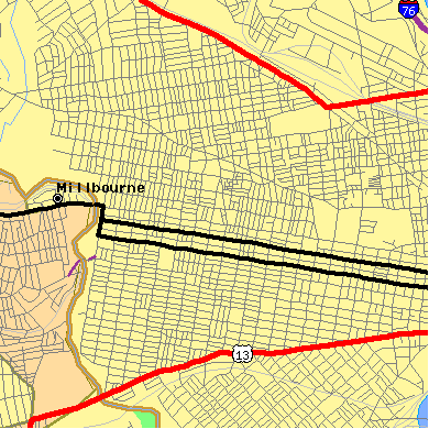 Zip code 19139 close-up map