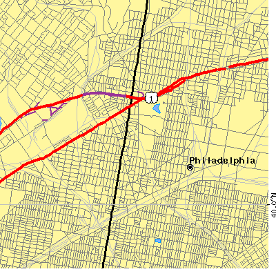 Zip code 19140 close-up map