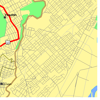 Zip code 19142 close-up map