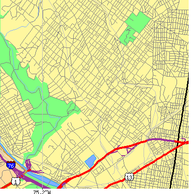 Zip code 19144 close-up map
