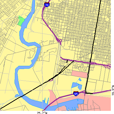 Zip code 19145 close-up map