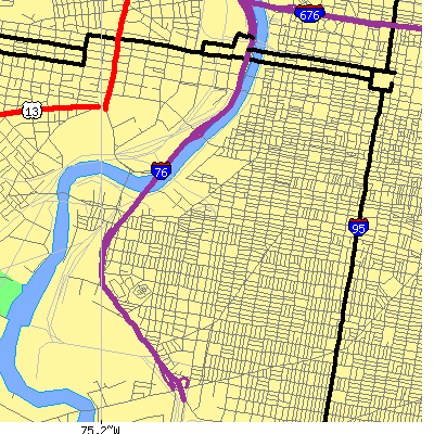 Zip code 19146 close-up map