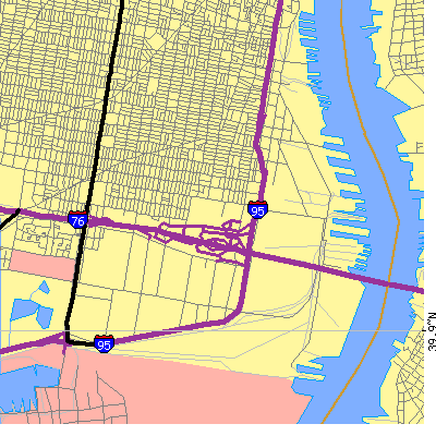 Zip code 19148 close-up map