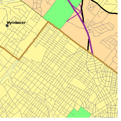 Zip code 19150 close-up map