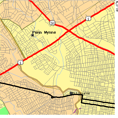 Zip code 19151 close-up map