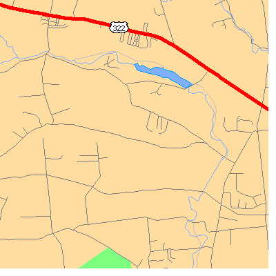 Zip code 19316 close-up map