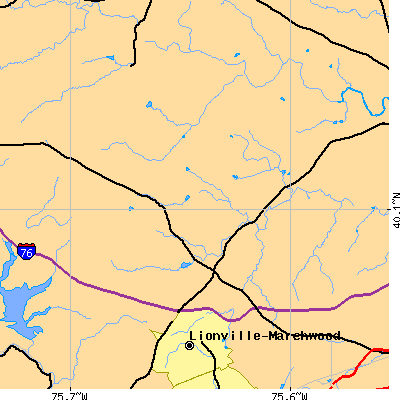Zip code 19425 close-up map
