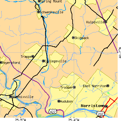 Zip code 19426 close-up map