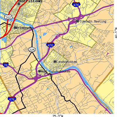 Zip code 19428 close-up map