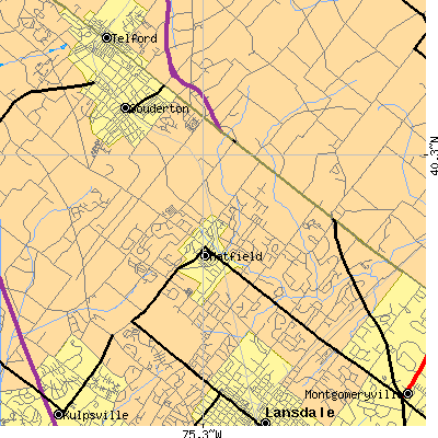 Zip code 19440 close-up map