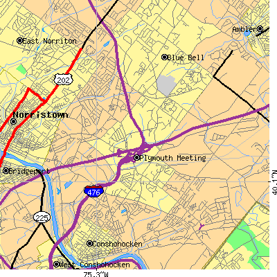 Zip code 19462 close-up map