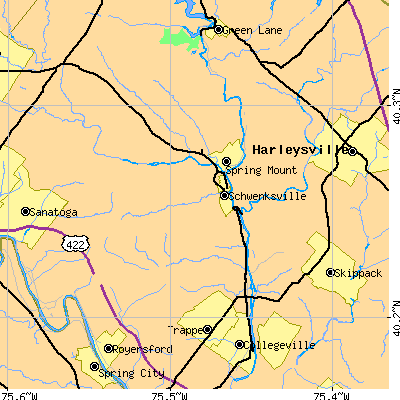 Zip code 19473 close-up map