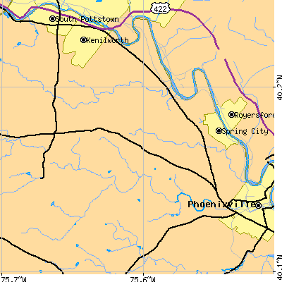 Zip code 19475 close-up map