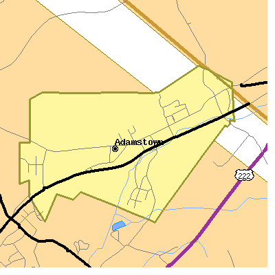 Zip code 19501 close-up map