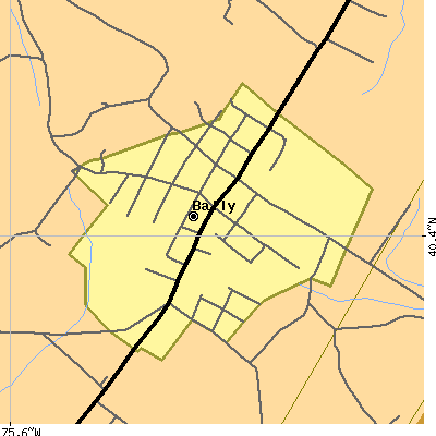 Zip code 19503 close-up map