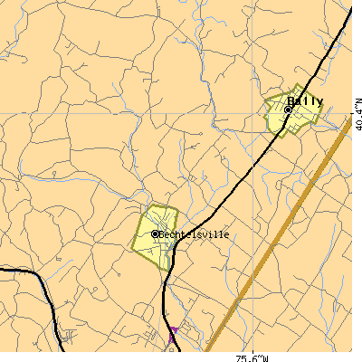 Zip code 19505 close-up map