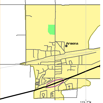 Zip code 93202 close-up map