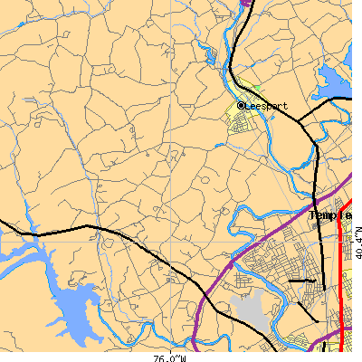 Zip code 19533 close-up map