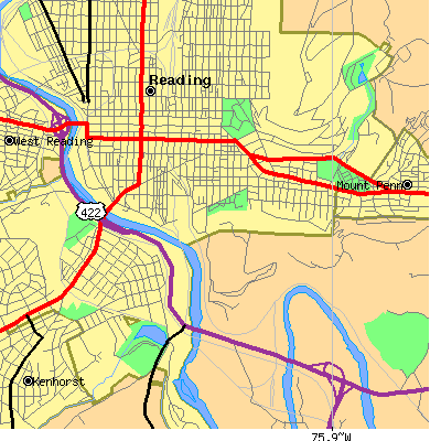 Zip code 19602 close-up map