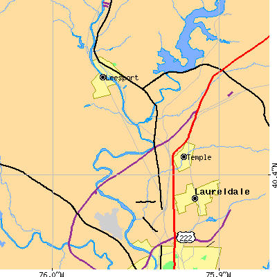 Zip code 19605 close-up map
