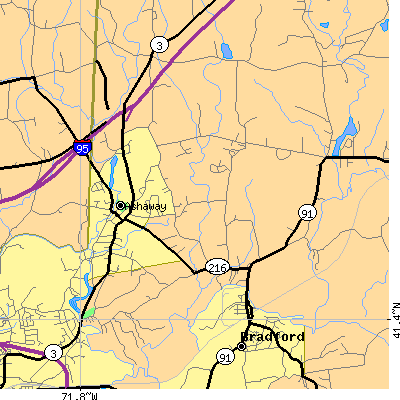 Zip code 02804 close-up map