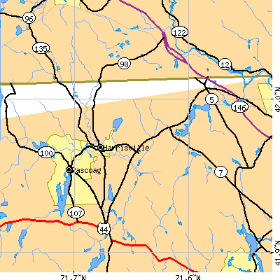 Zip code 02830 close-up map