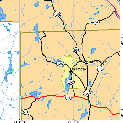 Zip code 02859 close-up map