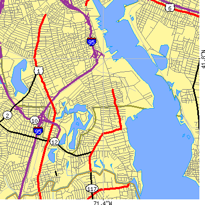 Zip code 02905 close-up map