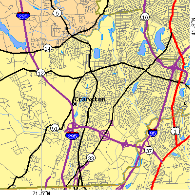 Zip code 02920 close-up map