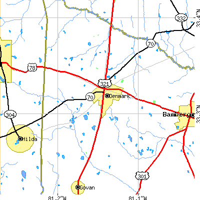 Zip code 29042 close-up map