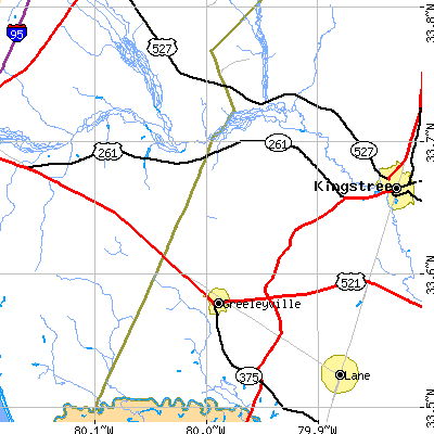 Zip code 29056 close-up map