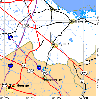 Zip code 29059 close-up map
