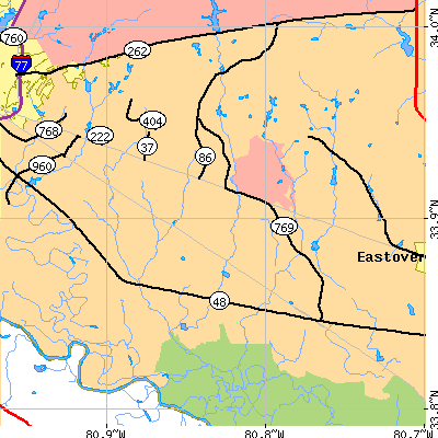 Zip code 29061 close-up map