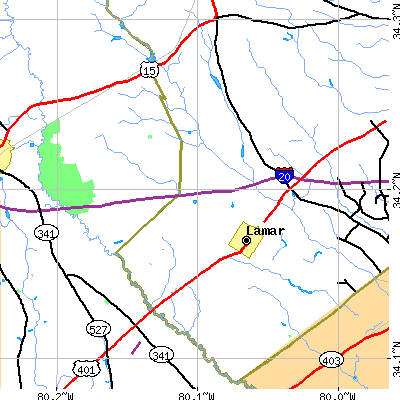Zip code 29069 close-up map