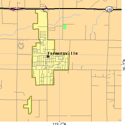 Zip code 93223 close-up map
