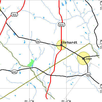 Zip code 29081 close-up map