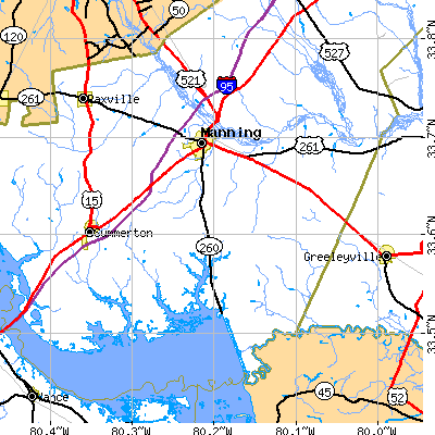 Zip code 29102 close-up map